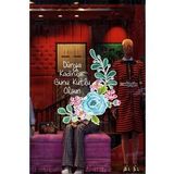 Mavi Çiçek ve Kadınlar Günü Kutlu Olsun Yazısı Vitrin Cam Stickerı