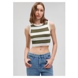 Mavi Çizgili Crop Triko Top Fitted / Vücuda Oturan Kesim 1710098-87120