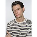Mavi Çizgili Erkek T-Shirt M0613166-83699 - Ekru