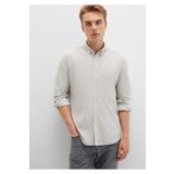 Mavi Çizgili Haki Gömlek Slim Fit / Dar Kesim 0211402-91332