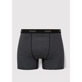 Mavi Çizgili Siyah Boxer 0910434-32174 - Gri