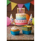 Mavi Cupcake Kapsülü İçi Gold Metalize 25'Li - Kek Ve Cupcake Sunum Kapsülü