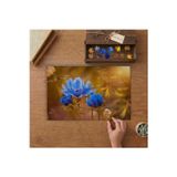 Mavi Dağ Çiçekleri Tasarımı 240 Parça Ahşap Puzzle Ahşap Kutuda MP06875