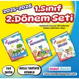 Mavi Deniz 2026 1. Sınıf 2. Dönem Türkçe + Matematik + Hayat Bilgisi 3 Kitap Seti Güncel Müfredat