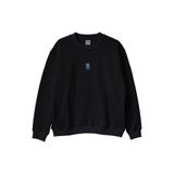Mavi El Atarisi Desenli Nakış Bisiklet Yaka Sweatshirt