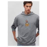 MAVİ ERKEK BUGS BUNNY KAPÜŞONLU SWEATSHIRT Çelik Gr 0S10102-70098