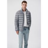 Mavi Erkek Dik Yaka Gri Şişme Mont 0110190-85550 Hafif Konforlu Tasarım - 2XL