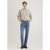 Mavi Erkek Jean Pantolon Normal Kesim Dar Paça 33/32 Standart Bel Desenli Günlük Stil - 33 / 32