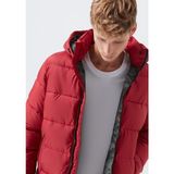 Mavi Erkek Kapüşonlu Kırmızı Şişme Mont 010310-32180 - 2XL