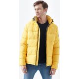 Mavi Erkek Kapüşonlu Sarı Şişme Mont 010310-32173 - 3XL