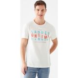Mavi Erkek Landed Baskılı Beyaz Tişört 066073-31553 - XXL