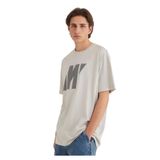 MAVİ Erkek Sweatshirt, Bisiklet Yaka, Baskılı, Pus Gri, M Beden