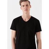 Mavi Erkek V Yaka Siyah Basic Tişört Kısa Kol Günlük Stil Regular Fit 061748-900 - XXXL