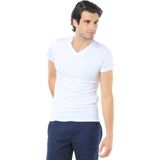 Mavi Erkek V Yaka Streç Beyaz Basic Tişört 061748-620 - XS