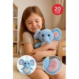 Mavi Fil Peluş 20 Cm – Uyku Arkadaşı, Yumuşak Dolgulu Mini Peluş Oyuncak, Sevimli Fil Peluş