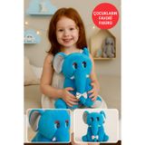 Mavi Fil Peluş Oyuncak 20×17 cm – Çocuk Odası Dekoru, Sevimli Bebek Hediyesi, Yumuşak Peluş Figür