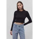 Mavi Fitted Fit Bisiklet Yaka Fitilli Crop Bayan Kazak 1710518-900 SİYAH