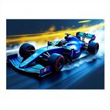 Mavi Formula 1 Arabası Dekoratif ahşap Tablo 25cmX 35cm