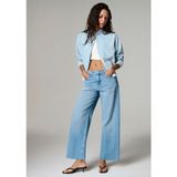 Mavi Genova Classic Denim Puslu Açık Mavi Jean Pantolon Kadın Yüksek Bel Bol Kesim %100 Pamuk - 27 / 26