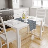 Mavi Geometrik Runner-TR115, 140x45cm (İnce Keten, Uluslararası Yıkama Ve Solmama Sertifikası)