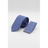 Mavi-Gri Desenli 7 Cm Kravat 1090260114