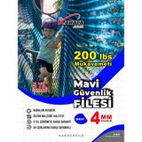 Mavi Güvenlik File 1.5 M Yükseklik | Metreyle Kesim | 4 mm Ip, 5x5 cm Göz Aralığı + Montaj Aparatları - 1.5x5 m