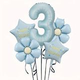 Mavi Happy Birthday 3 Yaş Folyo Balon Set