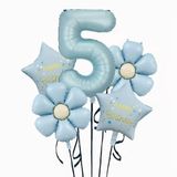 Mavi Happy Birthday 5 Yaş Folyo Balon Set