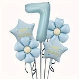 Mavi Happy Birthday 7 Yaş Folyo Balon Set