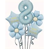 Mavi Happy Birthday 8 Yaş Folyo Balon Set