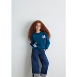 Mavi Hello Kitty Baskılı Lacivert Sweatshirt Kız Çocuk Uzun Kol Geniş Kalıp Ekstra Rahat 7S10164-89110 - 3 - 4 Yaş