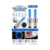 Mavi Işıklı Sibop Kapağı 2 Li 1 Paket Fotosel Haraket Sensörlü Led Işık Bisiklet Araba Motor Tekerlek Lastik