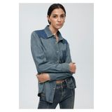 Mavi Janet Iconic Parçalı Indigo Mavisi Jean Gömlek Fitted / Vücuda Oturan Kesim -89500 1211045