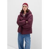 Mavi Kadın Bordo Oversize Kapüşonlu Şişme Mont %100 Polyester Su İtici Özellikli 1110199-70434