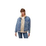 MAVİ Kadın Jean Ceket, Lt Sherpa Denim, M Beden