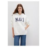 MAVİ Kadın Kapüşonlu Sweatshirt, Kırık Beyaz, XS