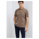 Mavi Kahverengi Polo Tişört Loose Fit / Bol Rahat Kesim 0613126-83866