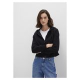 Mavi Kapüşonlu Siyah Basic Crop Sweatshirt 1S10388-900