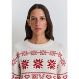 Mavi Kar Tanesi Jakarlı Beyaz Kazak 1710804-70057 - XS