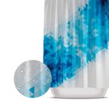 Mavi kareli banyo perdesi 180x200 cm - tek kanat duş perdesi - polyester kumaş duş perdesi