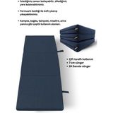 Mavi Katlanır Sünger Misafir Yer Yatağı ve Balkon Minderi 7cm - 80 × 180 cm