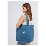 Mavi Kedi Nakışlı Denim Omuz Çantası 1913937-10241