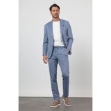 Mavi Kendinden Desenli Mono Yaka 6 Drop Slim Fit Takım Elbise 1001260165
