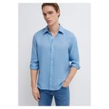 Mavi Keten Gömlek Slim Fit / Dar Kesim 0211466-81347