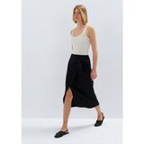 Mavi Keten Karışımlı Siyah Midi Etek 1310765-900 - XS