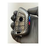 Mavi Keys BMW F10, F11, F30, F90 FEM Smart Uyumlu 4 Düğmeli Karbon Fiber Kumanda Anahtar Koruma Kılıfı Siyah M Power