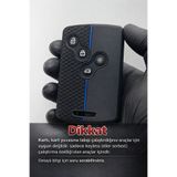Mavi Keys Renault Megane 3 Fluence 3 Clio 4 Kart 4 Düğmeli Petek Desenli Anahtar Kumanda Koruma Kılıfı Mavi
