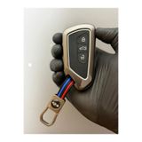 Mavi Keys Volkswagen Golf 8 Smart Uyumlu 3 Düğmeli Silikon Metal Anahtar Kumanda Koruma Kılıfı Siyah