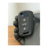 Mavi Keys Volkswagen- Skoda- Seat MQB 3 Düğmeli Petek Desenli Anahtar Kumanda Koruma Kılıfı Siyah Mavi