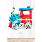 Mavi Kırmızı Tren Folyo Balon